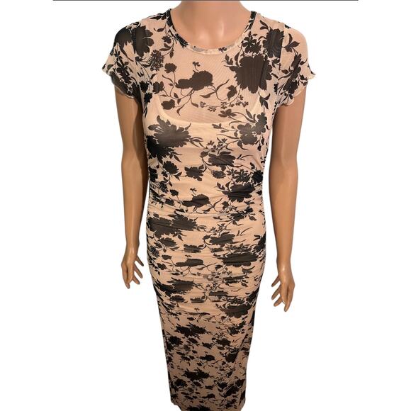 No Comment Floral Bodycon Maxi Dress Size Small - Picture 3 of 7